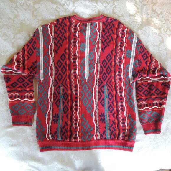 Vintage Cotton Traders COOGI Style 3D Textured Sweater L